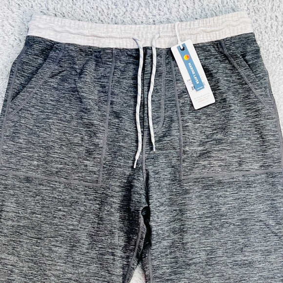 Marine Layer Men's Heathered Charcoal Jogger Pants Size Medium Elastic Waist - Picture 3 of 12
